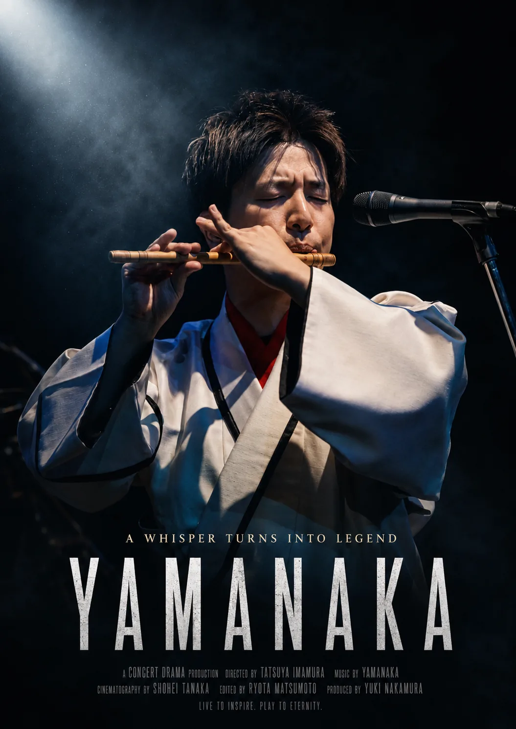 篠笛を演奏する山中裕貴